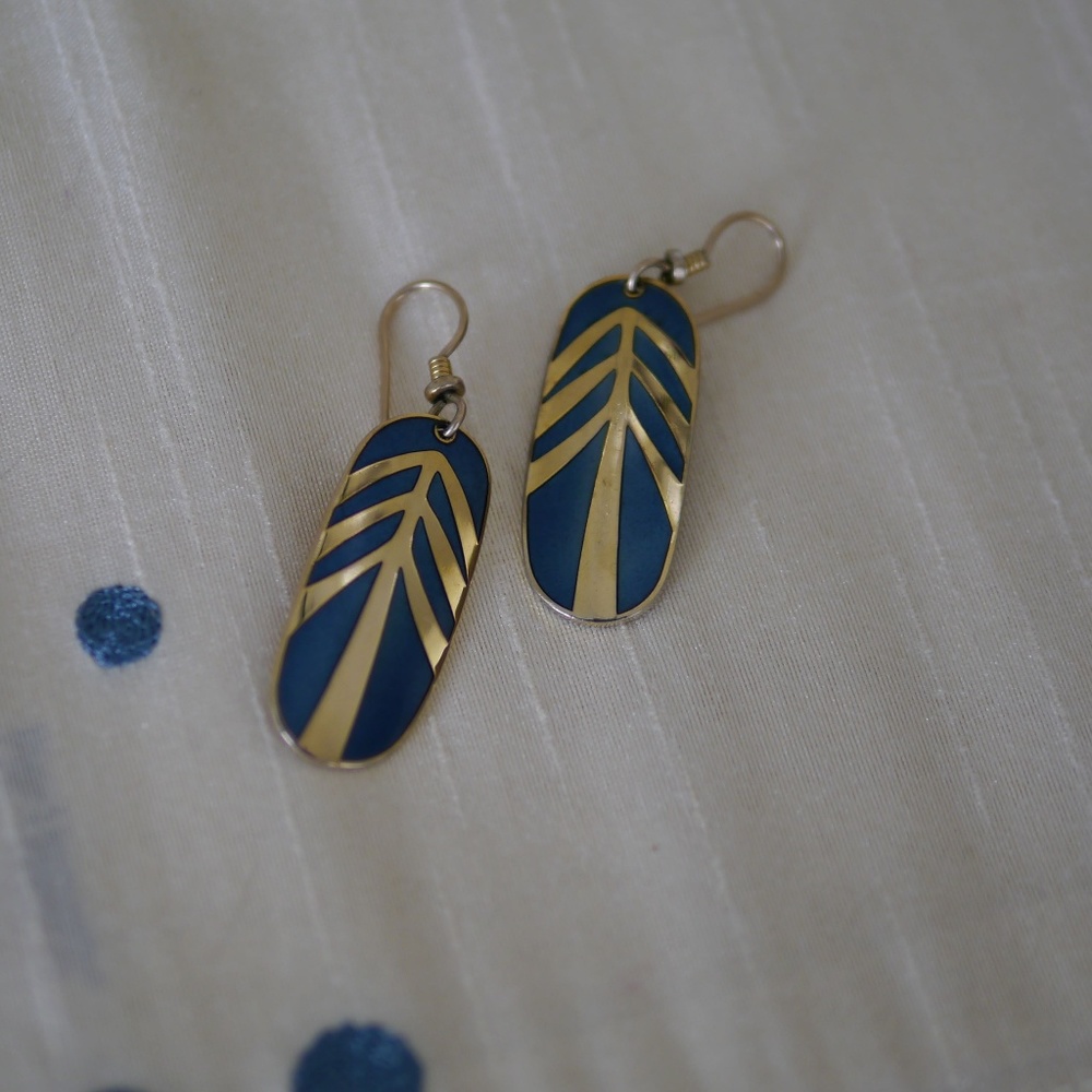 Laurel Burch Vintage "Tahoe Tree" Wire Earrings